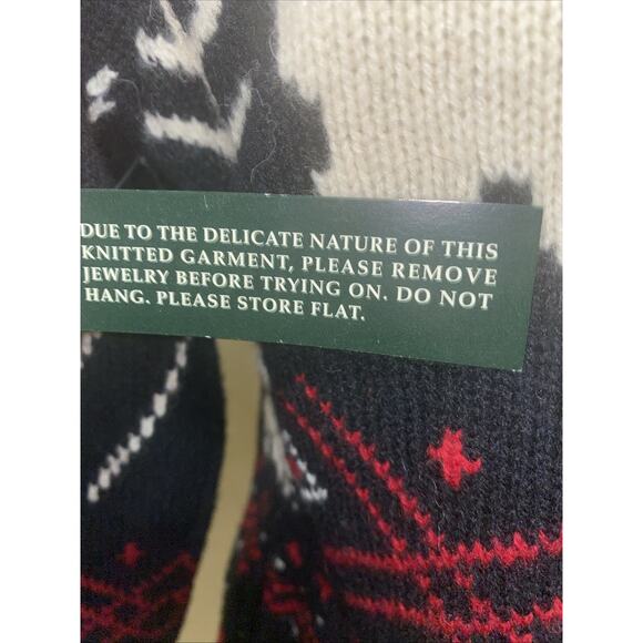 NWT Lauren Ralph Lauren Petite Small 100% Lambswool Zip Up Holiday Sweater Polar - Picture 8 of 10